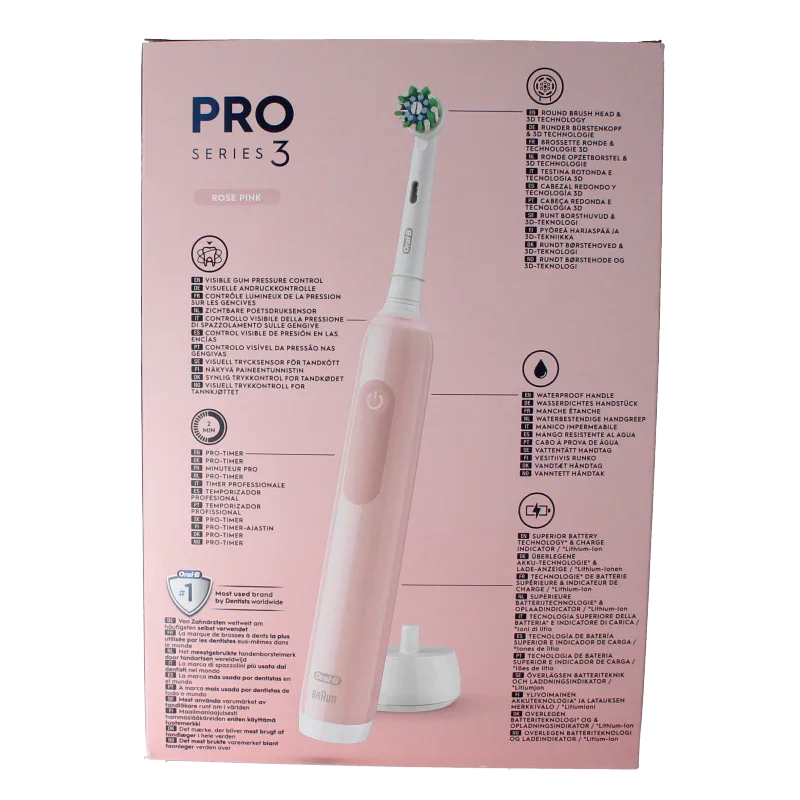 Oral B Elektrische tandenborstel pro 3 3900 black pink 1 Set
