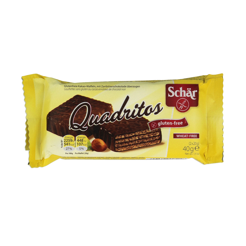 Schar Quadritos cacao wafel glutenvrij 40 Gram