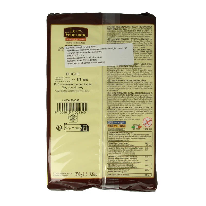 Le Veneziane Fusilli glutenvrij 250 Gram