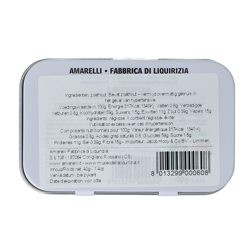 Amarelli Laurierdop liquiriz calabria blikje kleine stukjes 40 Gram