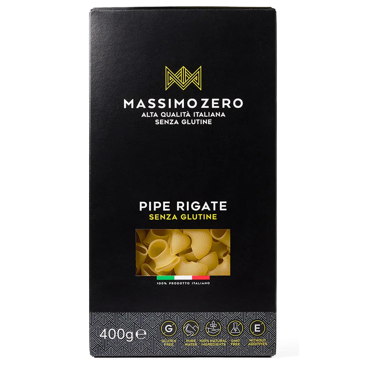 Massimo Zero	 Pipe rigate glutenvrij 400 Gram