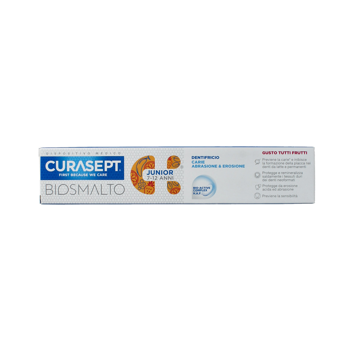 Curasept Biosmalto tandpasta junior caries erosie slijtage 75.00 Milliliter