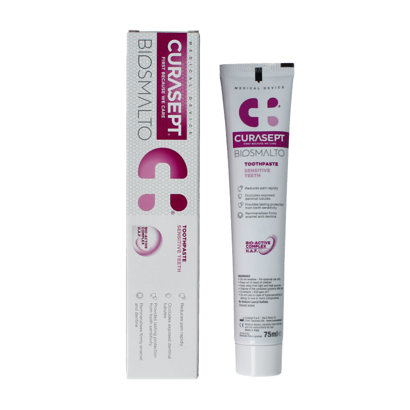 Curasept Biosmalto tandpasta gevoelige tanden 75 Milliliter