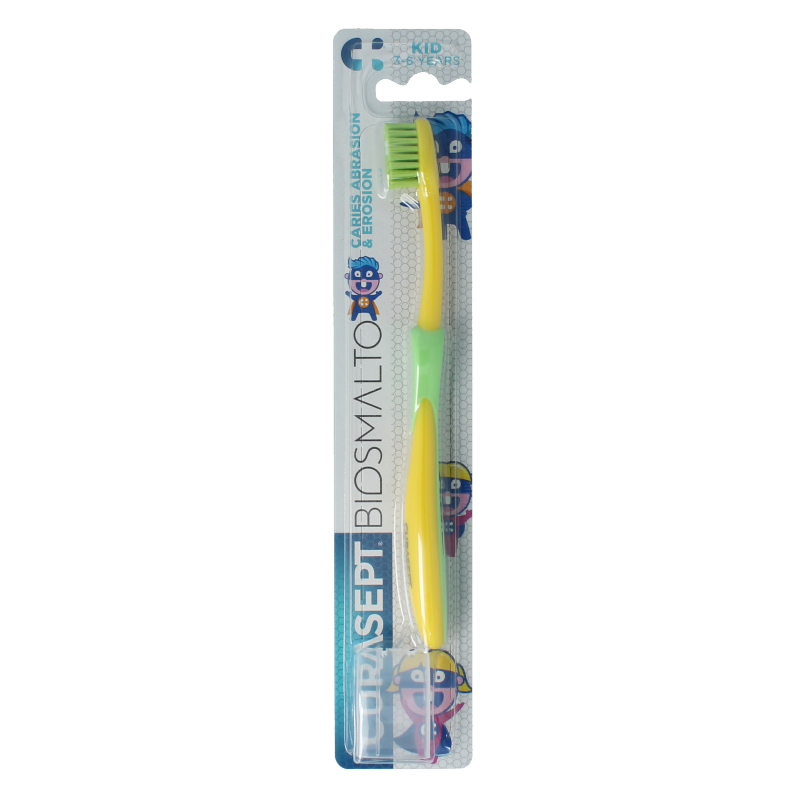 Curasept Biosmalto tandenborstel kind 3-6 jaar assorti 1 Stuks