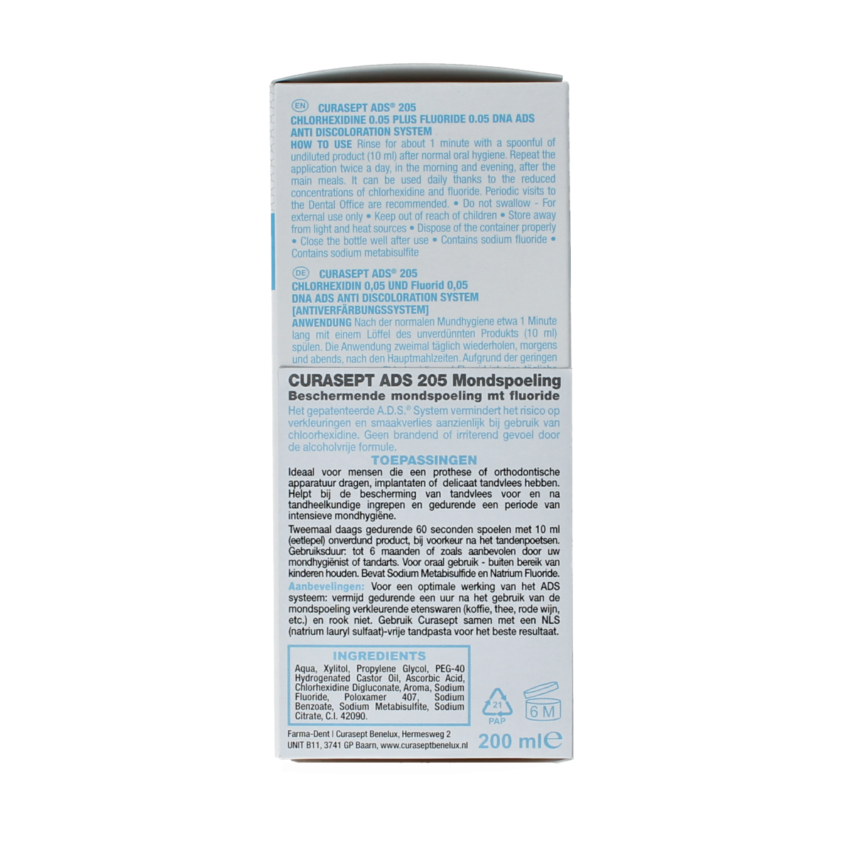 Curasept ADS DNA 205 CHX 0,05% mondspoelmiddel 200.00 Milliliter