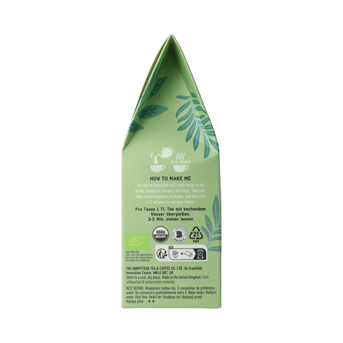 Hampstead Groene thee los bio demeter 100.00 Gram
