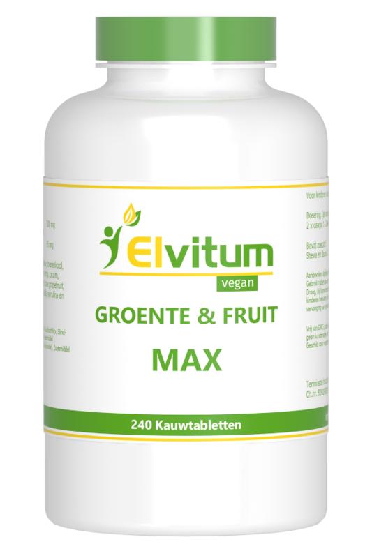 Elvitum  Groente en fruit max 240 Kauwtabletten
