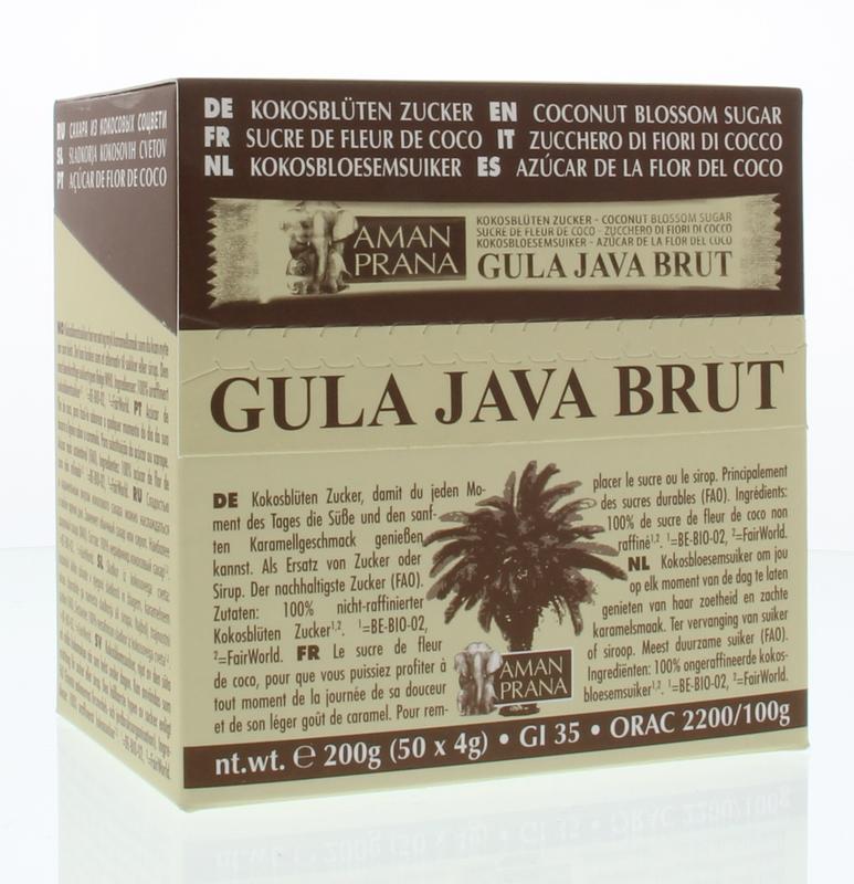 Amanprana Gula java brut stick 50 x 4 gram bio 200 Gram