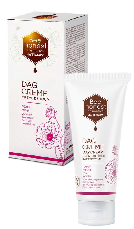 Traay Bee Honest Dagcreme rozen droge huid 50 Milliliter