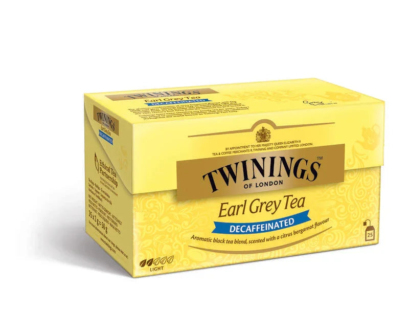 Twinings Earl grey decaf envelop zwart 25 Zakjes
