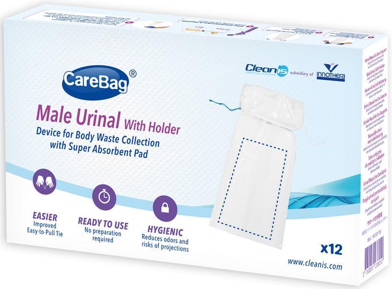 CareBag Wegwerpurinaal man met houder 12 Stuks