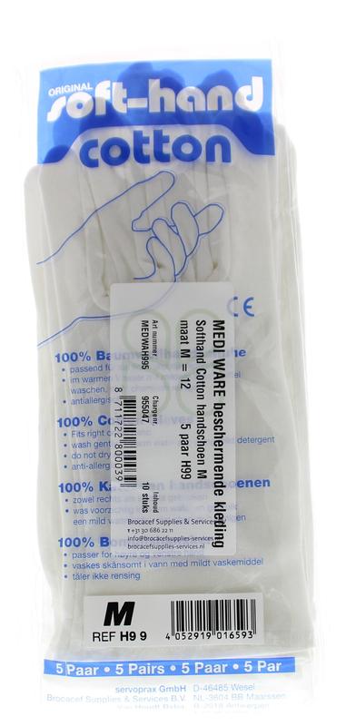 Softhand Verbandhandschoen soft cotton M 12 5 Paar