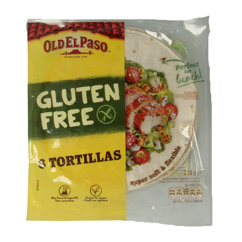 Old El Paso Tortillas glutenvrij 6 stuks 216 Gram