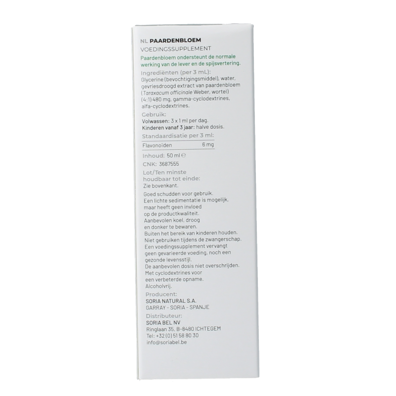 Soria Natural Taraxacum officinalis extract 50 Milliliter