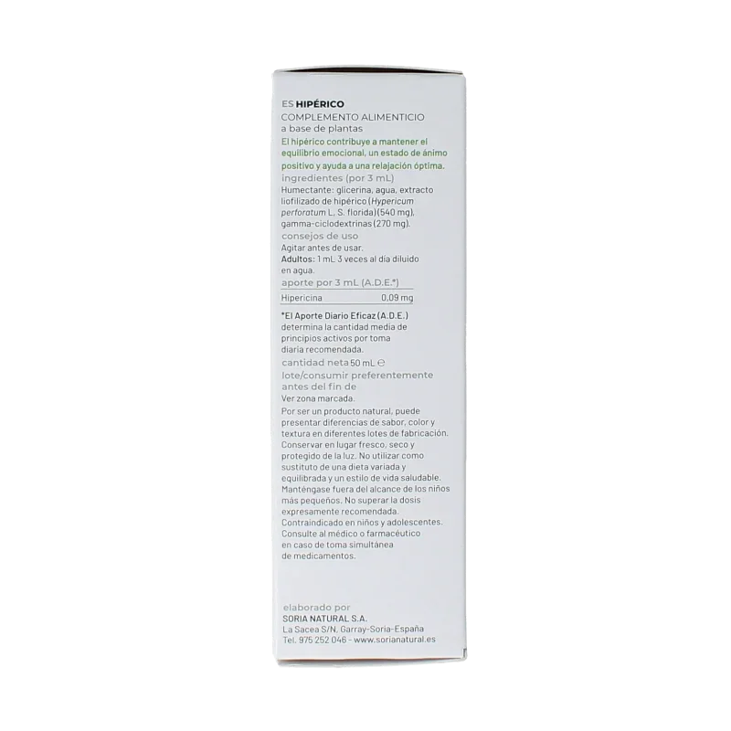 Soria Natural Hypericum perforatum extract 50 Milliliter