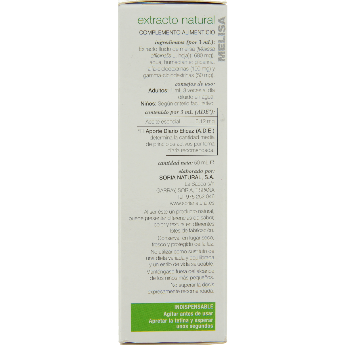 Soria Natural Melissa officinalis XXI 50.00 Milliliter