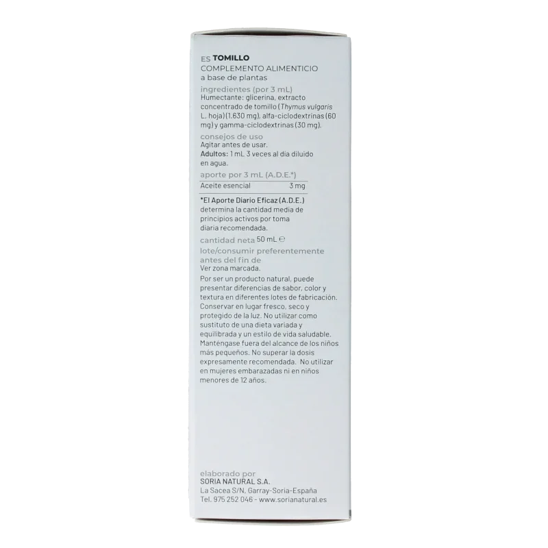 Soria Natural Thymus vulgaris XXI extract 50 Milliliter