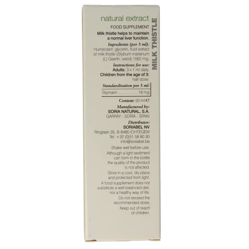 Soria Natural Silybum marianum extract 50 Milliliter