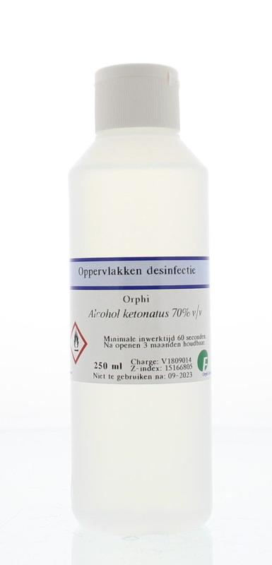 Orphi Alcohol ketonatus 70% klepdeksel 250 Milliliter