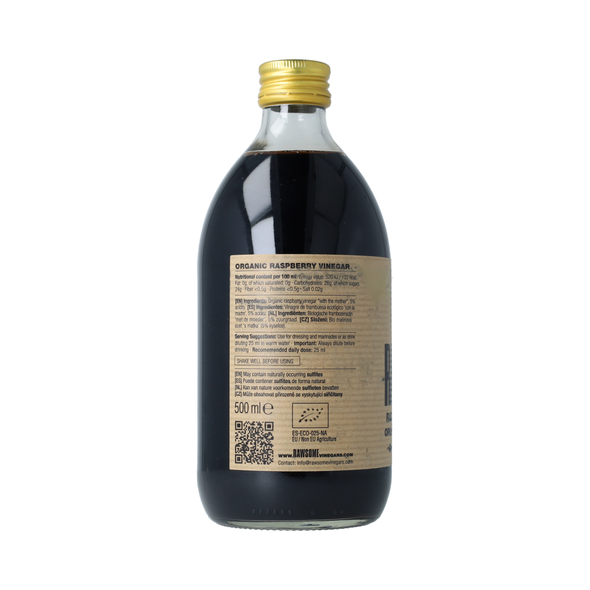 Rawsome Frambozen azijn 500.00 Milliliter