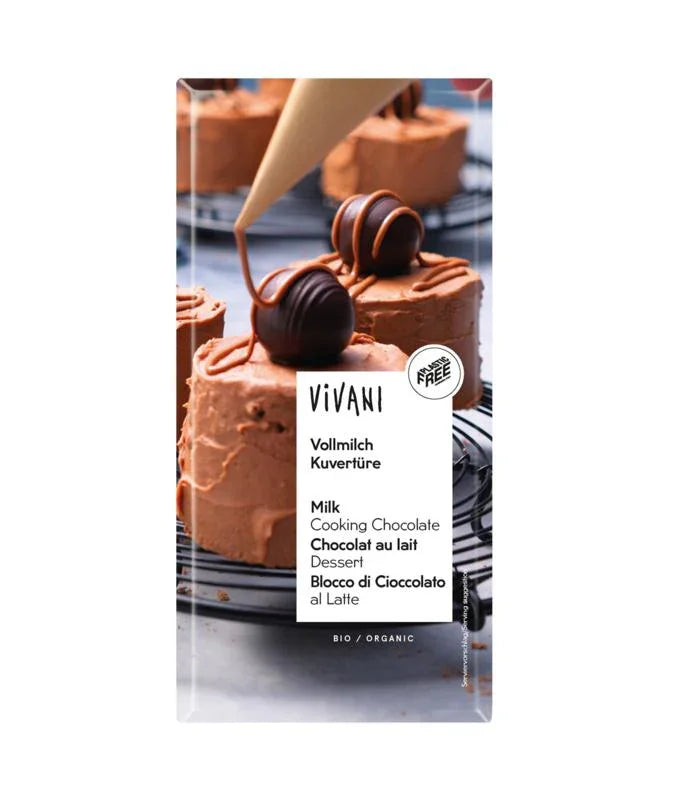 Vivani Couverture smeltchocolade melk bio 200 Gram
