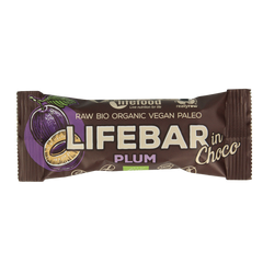 Lifefood Lifebar Inchoco pruimen bio raw 40.00 Gram
