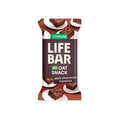 Lifefood Lifebar oatsnack pure chocolade hazelnoot bio 40.00 Gram