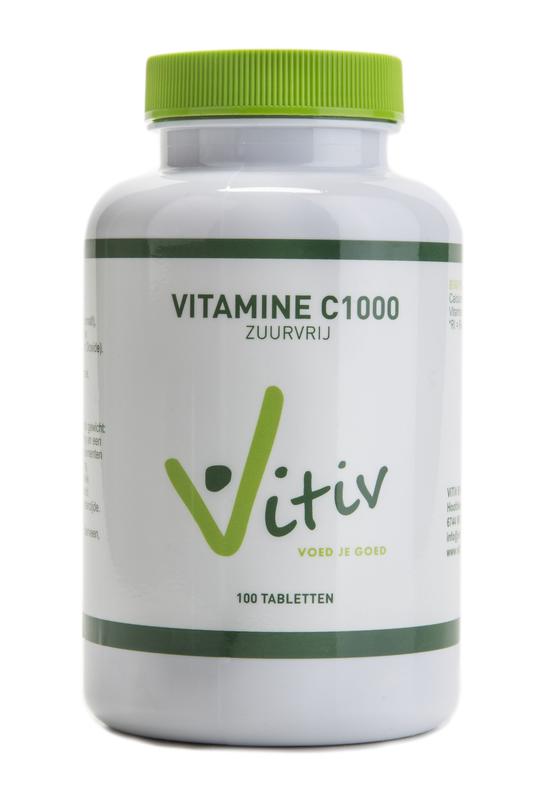 Vitiv Vitamine C1000 zuurvrij 100 Tabletten