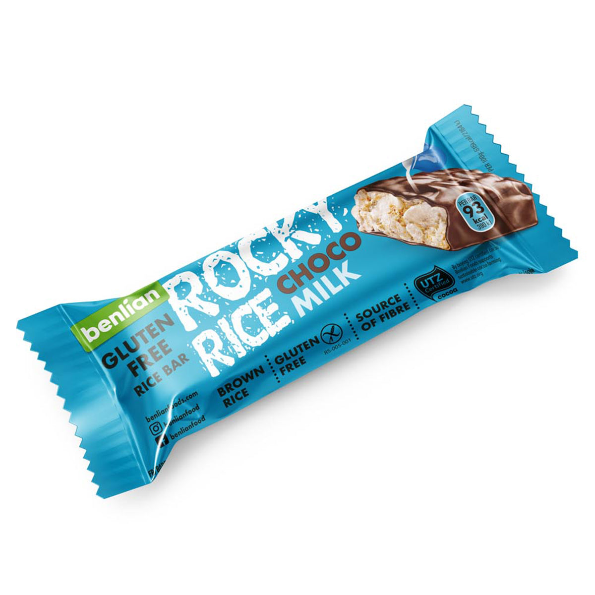 Benlian Rocky rice choco milk bar glutenvrij 18 Gram