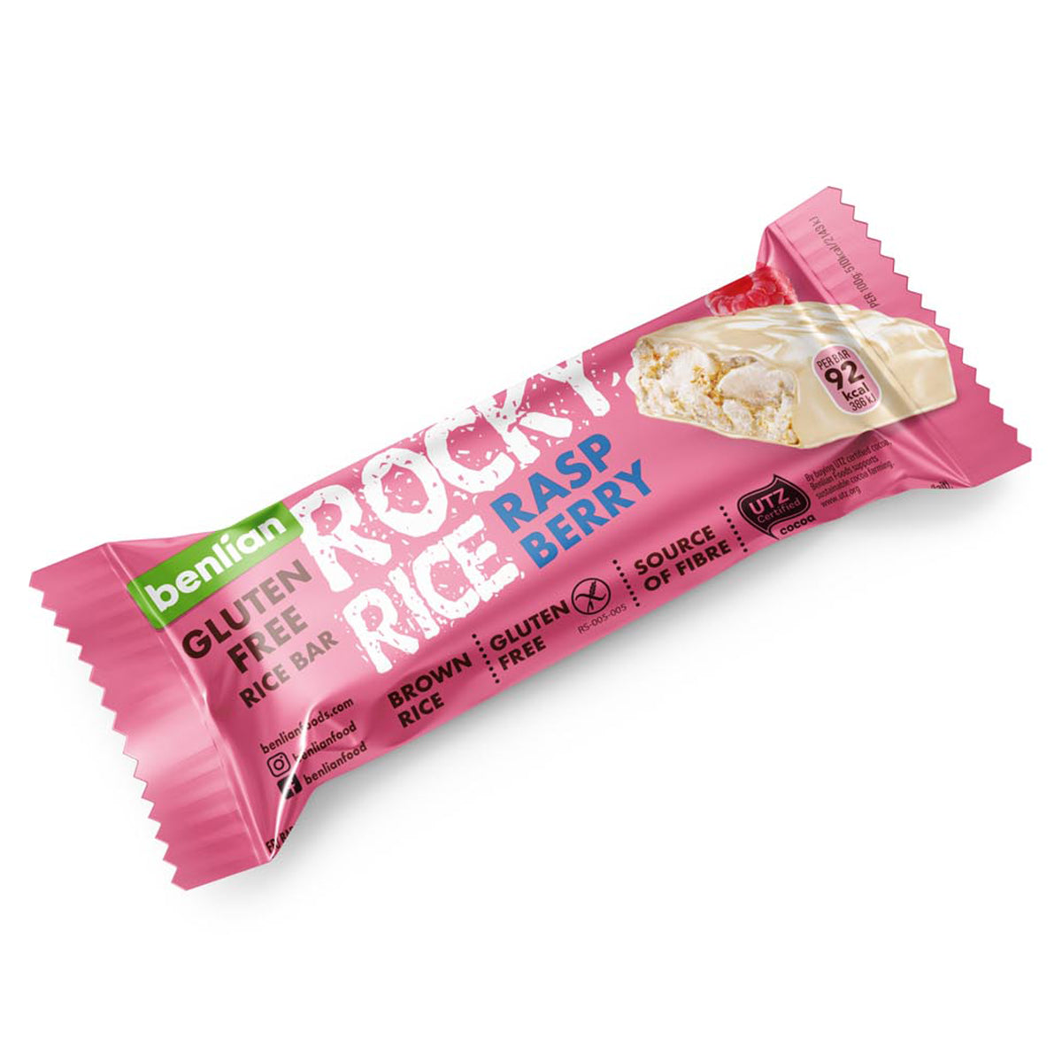 Benlian Rocky rice raspberry bar glutenvrij 18 Gram