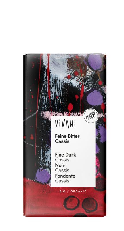 Vivani Chocolade puur met cassis bio 100 Gram