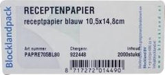 Blockland Receptpapier blauw 105 x 148mm 2000.00 Stuks