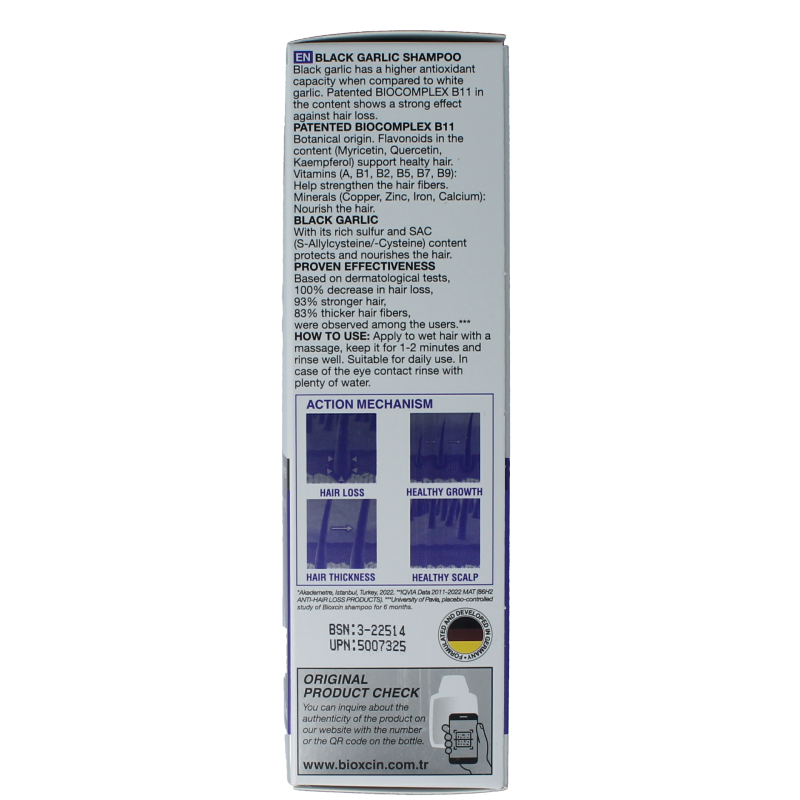 Bioxcin Shampoo zwarte knoflook 300 Milliliter