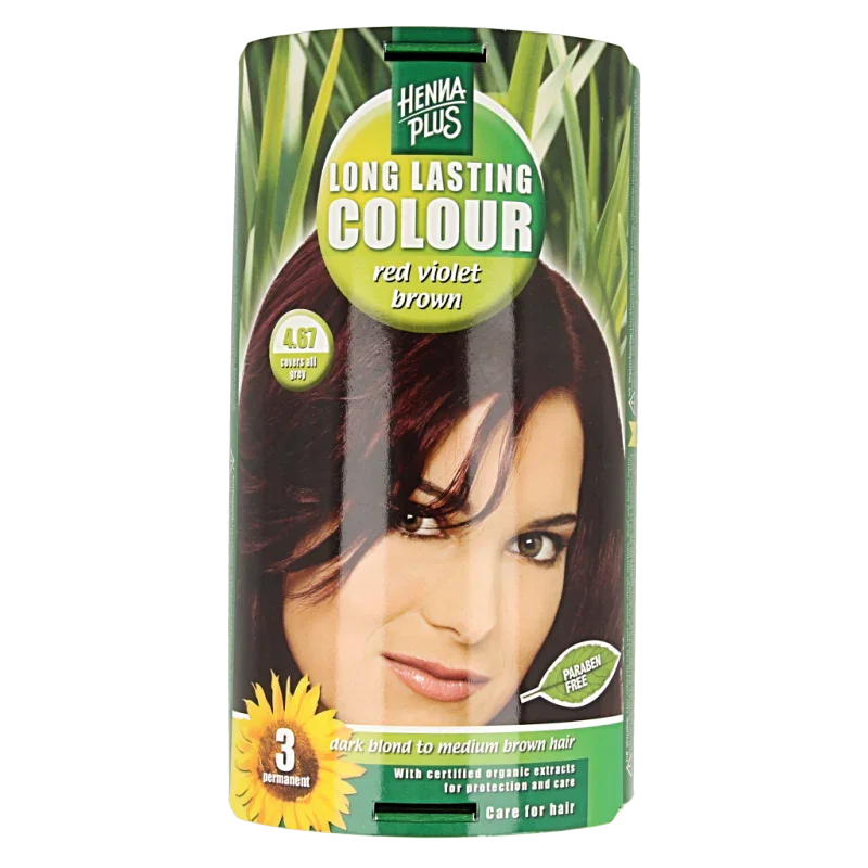 Henna Plus Long lasting colour 4.67 red violet brown 100 Milliliter
