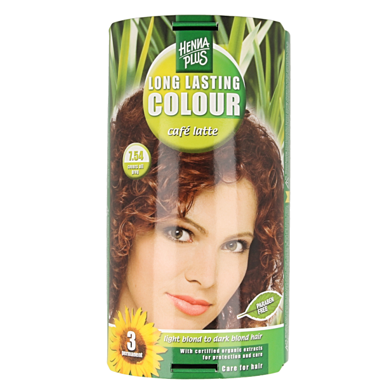 Henna Plus Long lasting colour 7.54 cafe latte 100 Milliliter