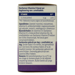 Davitamon Vitamine D volwassenen smelttablet 75.00 Tabletten