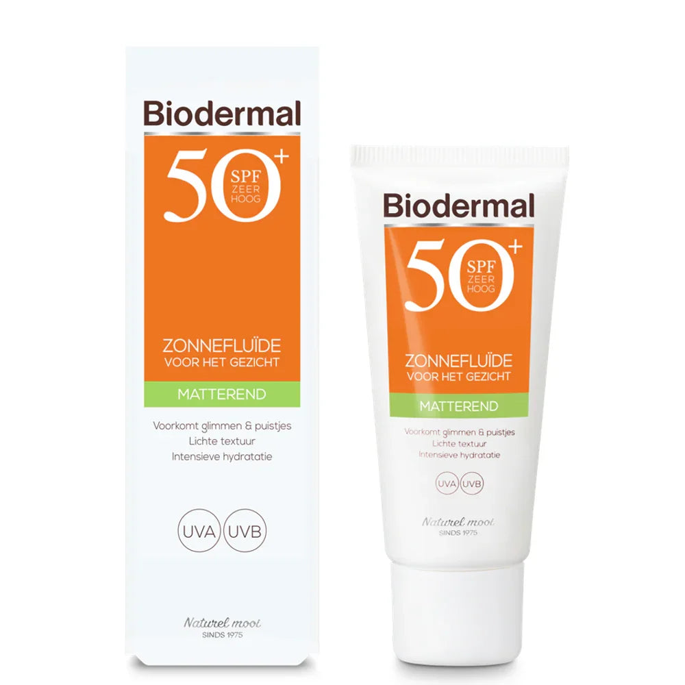 Biodermal Zon fluid matterende zonnefluide SPF50+ 40 Milliliter