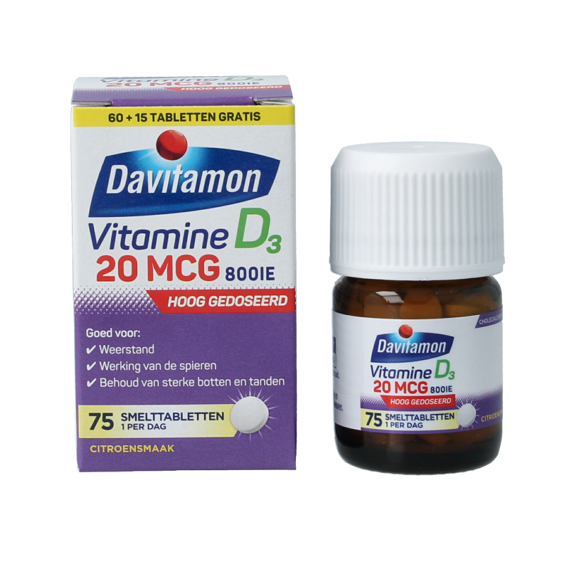 Davitamon Vitamine D 20mg 75 Smelttabletten