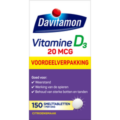 Davitamon Vitamine D3 20mcg 150.00 Smelttabletten