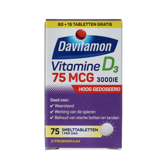 Davitamon Vitamine D 75mcg 75 Smelttabletten