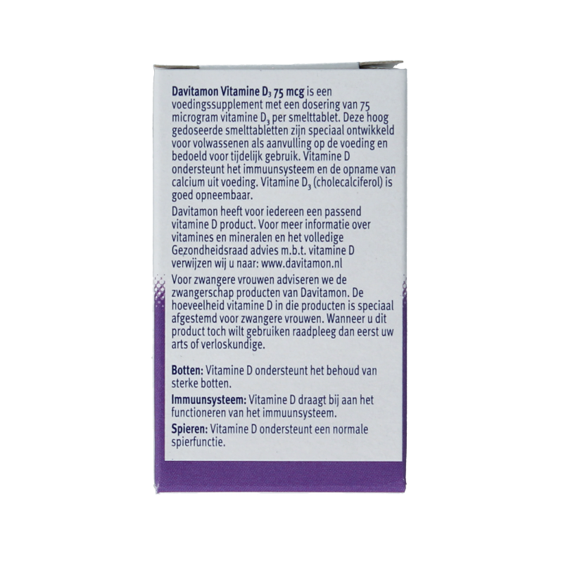 Davitamon Vitamine D 75mcg 75 Smelttabletten