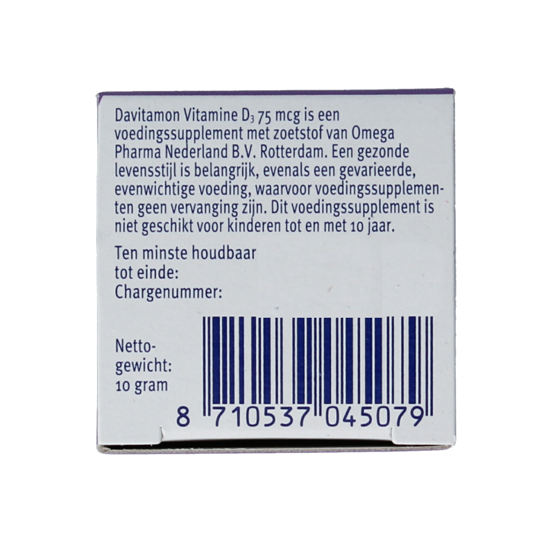 Davitamon Vitamine D 75mcg 75 Smelttabletten