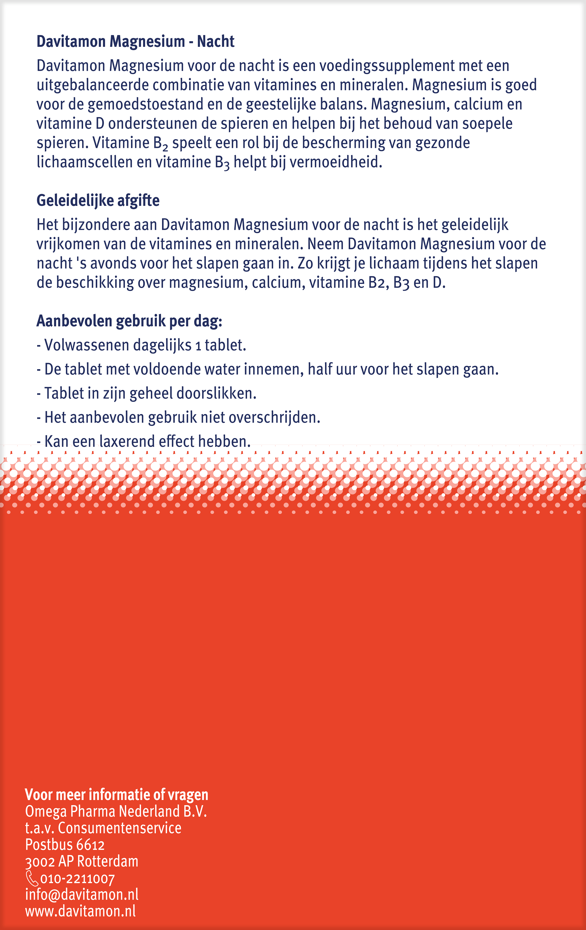 Davitamon Magnesium speciaal voor de nacht 30 Tabletten