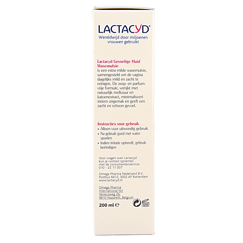 Lactacyd Wasemulsie gevoelige huid 200 Milliliter