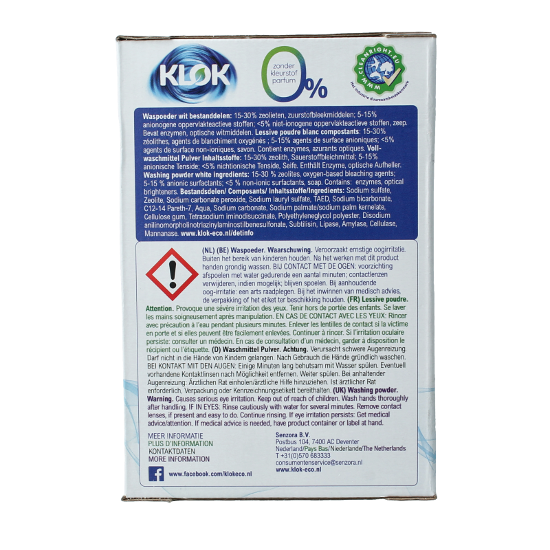 Klok Waspoeder wit 1170 Gram