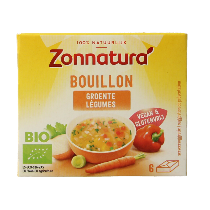 Zonnatura Groentebouillon tablet 11 gram bio 6 Stuks
