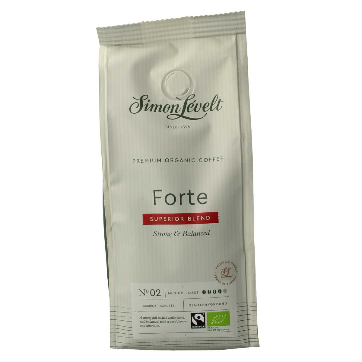 Simon Levelt Cafe organico forte snelfilter bio 250.00 Gram