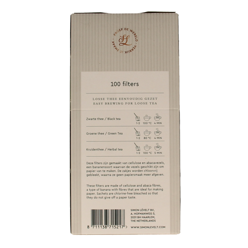 Simon Levelt Theefilter 1 kop papier 100 Stuks