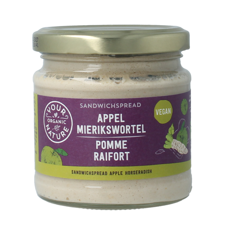 Your Organic Nature Sandwichspread appel mierikswortel bio 180 Gram