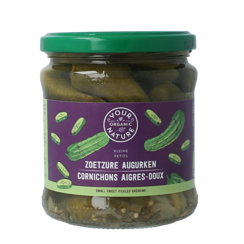 Your Organic Nature Augurken zoetzuur 330 Gram